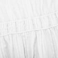 thumbnail image 5 of Qiopertar Women's V-Neck Short Sleeve Midi Dress Pleated Boho Beach Casual Summer Vacation Elastic Waist Pockets Solid Color Dresses, White M, 5 of 7