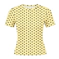 thumbnail image 5 of Byworldtasic Y2k Tees for Women Short Sleeve Polka Dot Shirt Tops Slim Fit Aesthetic Streetwear T Shirt, 5 of 5
