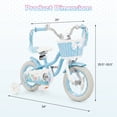 thumbnail image 3 of Gymax 12 Inch Girls Bike Kids Bicycle w/ Removable Basket Streamers Hand Brake, 3 of 10