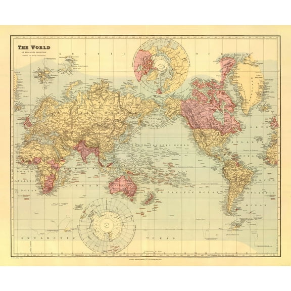 Historic Map - British Possessions World - Stanford - 27.77 x 23 - Vintage Wall Art