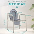 thumbnail image 3 of Silla Comodo 3 en 1, Silla de Ayuda para Inodoro Portátil con Cubeta y Cover | Silla Asiento de Ducha para Baño, 3 of 10
