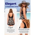 thumbnail image 4 of Wantdo Women's Plus Size Swimdress One Piece Swimwear Floral Printed Swimsuit Shale Begonia Flower 26/28 Plus, 4 of 9