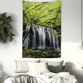 thumbnail image 3 of Waterfall Tapestry, Multiple Waterfalls Surrounded by Black Rocks and Green Trees Nature, Wall Hanging for Bedroom Living Room Dorm Decor, 40W X 60L Inches, Black White and Green, by Ambesonne, 3 of 5