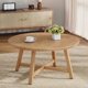 thumbnail image 1 of QinaQin Mesa de centro redonda de 36 pulgadas, diseño industrial con acabado tipo madera y patas metálicas ajustables, ideal para sala de estar, 1 of 6