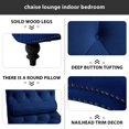 thumbnail image 3 of SZLIZCCC Button-Tufted Chaise Lounge Indoor, Velvet Chair Lounge Chair with Acrylic Legs & Toss Pillow, Armless Rolled Backrest Leisure Sofa Recliner, Upholstered Lounges Chair for Living Room, 3 of 9