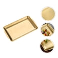 thumbnail image 4 of FONDOTIN 1Set Stainless Steel Meal Food Tray Food Serving Rectangular Golden Graduation, 4 of 8