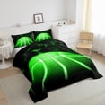 thumbnail image 4 of Erosebridal Basketball Lover Bedding King Comforter Set, Square Geometry Down Comforter, Neon Green, Reversible 3pcs, 4 of 8