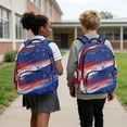 thumbnail image 4 of FKELYI July 4th USA Flaf Star Print School Backpack for Boys & Girls Schoolbag Lightweight Bookbag with Multi-Pockets Elementary Middle School Student Ages 6-12, 4 of 7