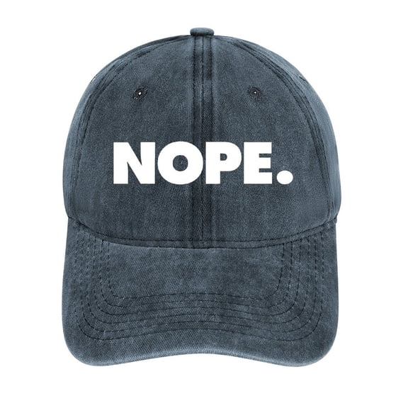 Nope Navy Baseball Cap for Men Women, Adjustable Snapback Hats Cotton Hat