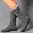 thumbnail image 2 of YLYL Women Snow Boots Suede Leather Warm Fur Lined Non-slip Winter Mid Calf Boots, 2 of 7