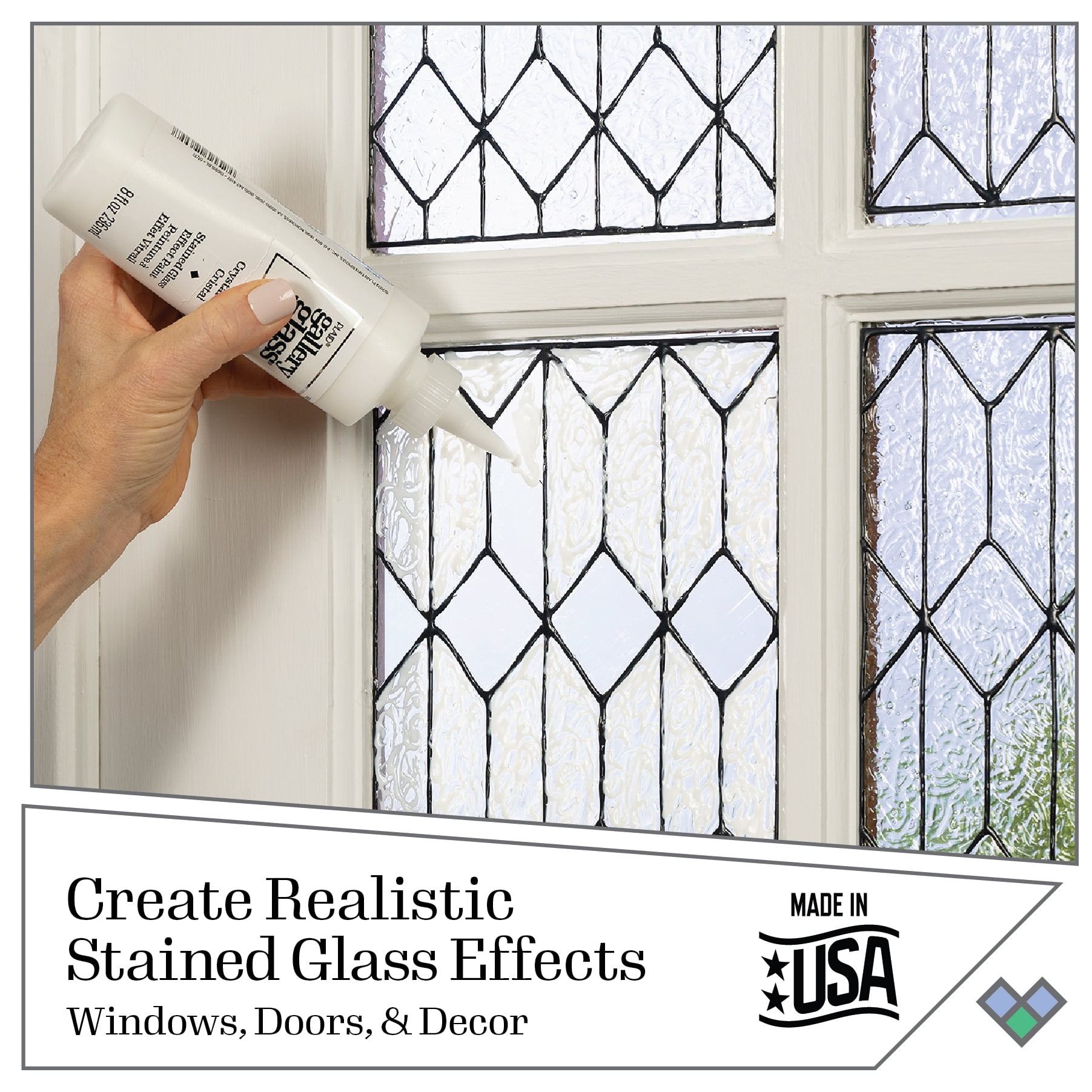 Gallery Glass Privacy Window Stained Glass Acrylic Paint Kit, 4 Piece Glass Paint Set