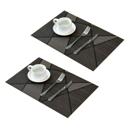 

12Pcs Europe Style Placemat Waterproof Decoration Mat Heat-Resistant Table Mat Dishes Coaster Tableware Mat Black
