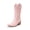 PINK-PU, variant on Women's Mid Calf Boots Cowboy Cowgirl Embroidered Western Boots Square Toe Chunky Heel Wide Width