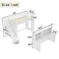 thumbnail image 6 of Bellemave Loft Bed with Desk and Stairs, Twin Size Loft Beds with Storage Shelf, Solid Wood High Loft Bed with Movable Desk for Space-Saving (White), 6 of 8
