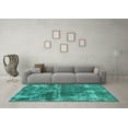 thumbnail image 3 of Ahgly Company Indoor Rectangle Abstract Turquoise Blue Modern Area Rugs, 6' x 9', 3 of 4