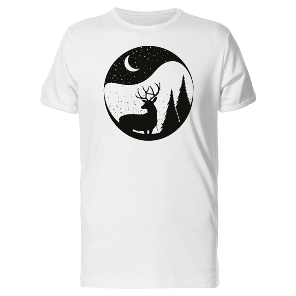 Deer In The Forest At Night Tee Men's -Image by Shutterstock