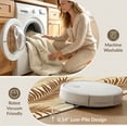thumbnail image 5 of ODIKA Beige Striped Cream Botanical Frond Rectangular Fronds Large Stain Resistant Thin Throw for Entryway, Kitchen, Laundry Room, 5 of 7