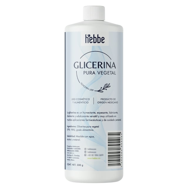 Glicerina vegetal pura grado alimenticio y cosmetico 500g
