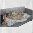 thumbnail image 6 of Mandala Soft Flannel Fleece Throw Blanket, Oriental Floral Tattoo Inspired Style Illustration Round Eastern Pattern, Cozy Plush for Indoor and Outdoor Use, 70" x 90", Pale Caramel White, by Ambesonne, 6 of 6
