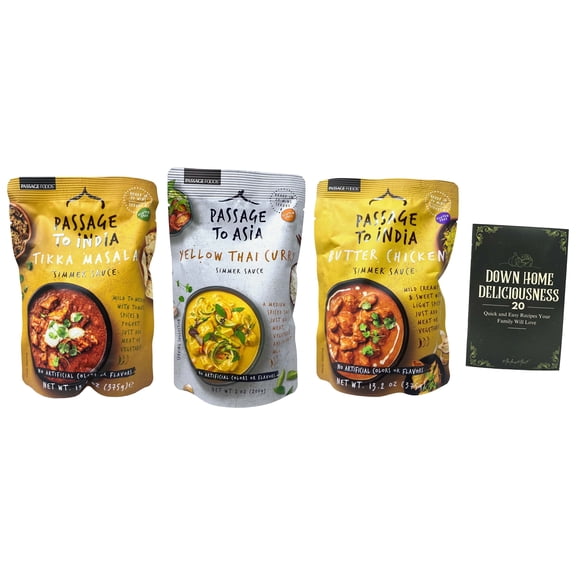 Passage Foods Curry Simmer Sauce - Tikka Masala, Yellow Thai Curry, Butter Chicken Simmer Sauces - 3 Pack (7-13.2 oz) | MerlinsMart Zine