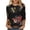 Black Tops for Women _e, variant on Women's 3/4 Sleeve Tunic Tops Loose Fit Flowy Y2K Tops Dressy Casual Fashion 2024 Summer Clothes for Teen Girls Floal Printing Round Neck Blouse Vintage Spring Elegant Shirts Black T Shirts S