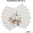 thumbnail image 5 of Floral Stripes Pumpkin Fall Placemats 12x18 Set of 4, Seasonal Autumn Thanksgiving Decorative Table Mat for Home Party Outdoor Dining, 5 of 6