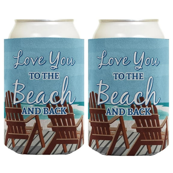 Beach Wedding Favors Love You to the Beach and Back 2-Pack Can Drink Thermocoolers