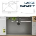 thumbnail image 4 of 33 in Gunmetal Black Stainless Steel sink 18 Gauge Single Bowl Drop-in /Topmount Kitchen Sink, 4 of 6