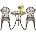 thumbnail image 4 of Resenkos Outdoor Cast Aluminum Dining Set for Patio or Deck, 3-Pcs Set, Leaf Bronze, 4 of 4