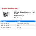 thumbnail image 2 of Oil Pump - Compatible with 2011 - 2017 Audi Q5 2012 2013 2014 2015 2016, 2 of 2
