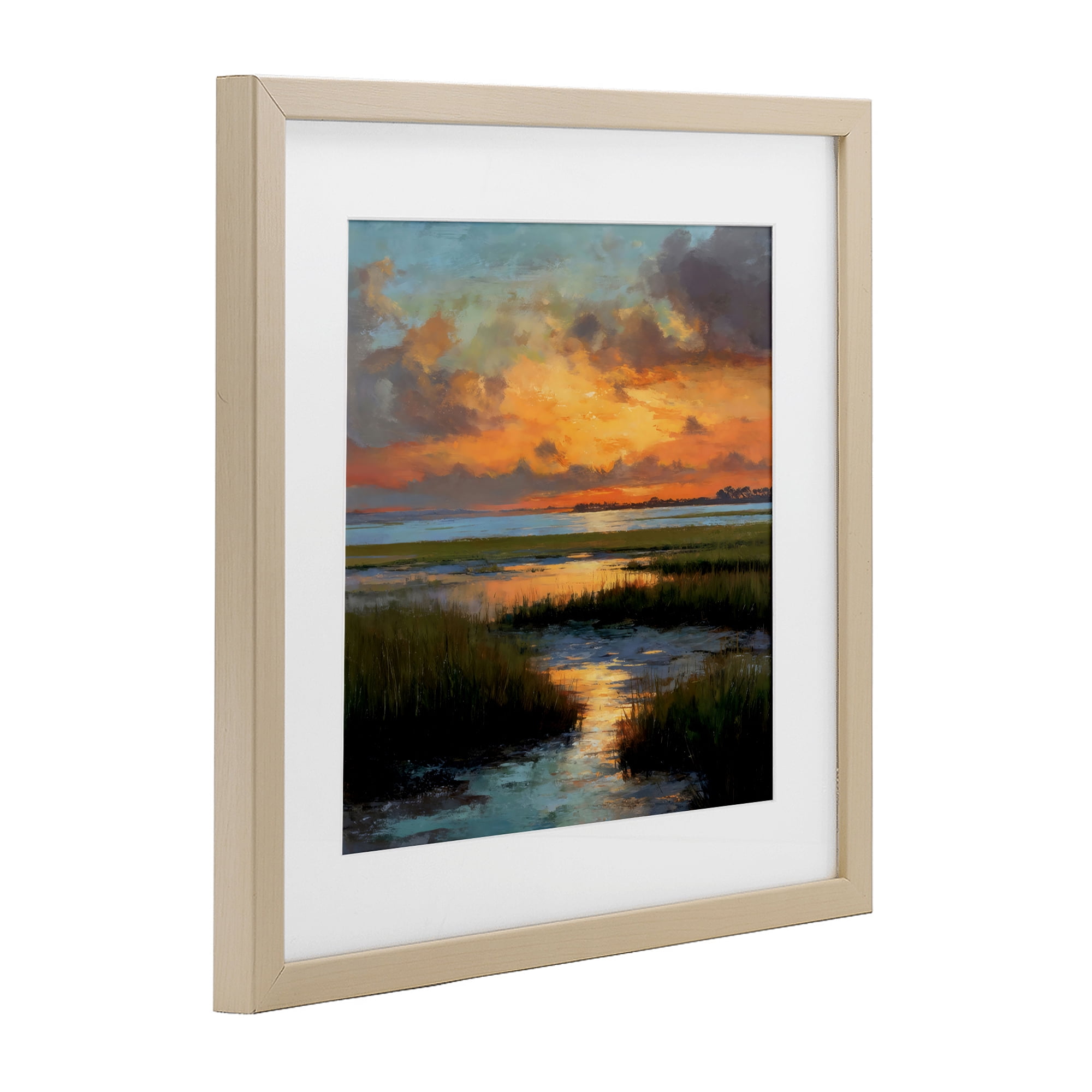 Stupell Industries Evening Marshland Glow Birch Framed Print Under Glass, design by Petal Prints Design