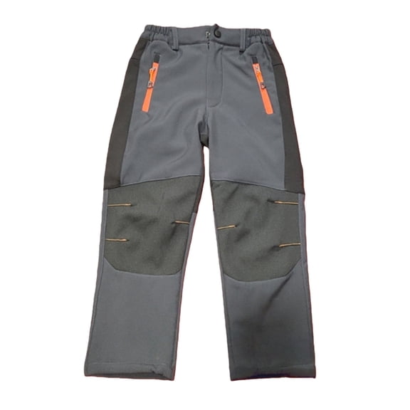 Ruyang Kids Fleece Lined Hiking Snow Ski Pants Boys Waterproof Winter Warm Outdoor Pants with Reinforced Knees and Pocket