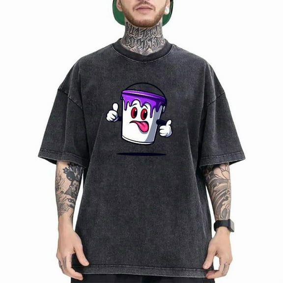 Paint Bucket Tee Vintage Graphic T Shirt Tops Fashion Playful Artistic Fashion Design Black S-2XL Plus Size