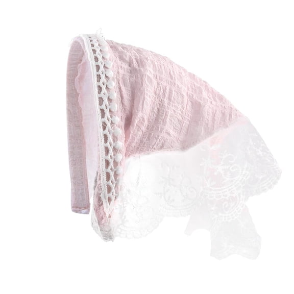 Kukuzhu Pink Head Scarf Headband for Women's Hair Accessories Decoration Girls Bandanas Head Kerchief for Women Triangle Scarves Hairband Lace Head Coverings Wraps Women Headscarf