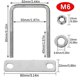 thumbnail image 3 of 4 Pieces Fixing Clamp, U Bolt Fixing, U Bolt, Roof Box Fixing, Durable Frame, Stainless Steel Square, 3 of 5