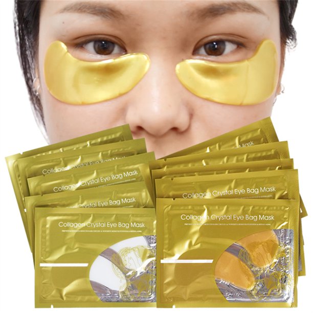 Liyalan Under Eye Patches Anti Aging 24k Gold White Crystal Collagen Eye Masks For Dark Circles 0798