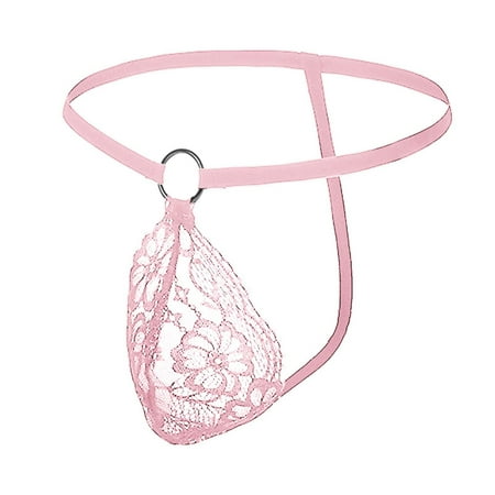 Yuhangmm Men s Solid Color Sexy Underwear Lace Hollow Underwear Thong Lingerie Robes for Women