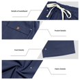 thumbnail image 7 of Jerdar Men's Linen Pants Elastic Waist Drawstring Multi Pockets Straight Leg Solid Color Lightweight Breathable Casual Summer Beach Vacation Trousers, 7 of 7