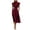 Wine, variant on Kukoosong Women's Sleeveless Midi Dress, Stand Collar Cap Sleeve A-Line Dress, High Waist Pleated Casual Work Office Dress with Pockets