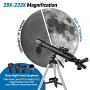 Telescope for Adults with 3 Rotatable Eyepieces, 700mm HD High Powered Astronomy Telescope, 70mm Large Aperture Optics Telescope for Moon Viewing, Outdoor Scenery Watching