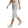 thumbnail image 4 of GIPQJK Capri Pants for Women Lightweight Quick Dry Water Resistant Travel Shorts Adjustable Ankle Cuff Baggy Cargo Pants with Zipper Pockets,Light Gray L, 4 of 5
