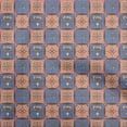 thumbnail image 1 of oneOone Velvet Medium Blue Fabric Asian Tile Traditional Floral Craft Projects Decor Fabric Printed By The Yard 58 Inch Wide, 1 of 4