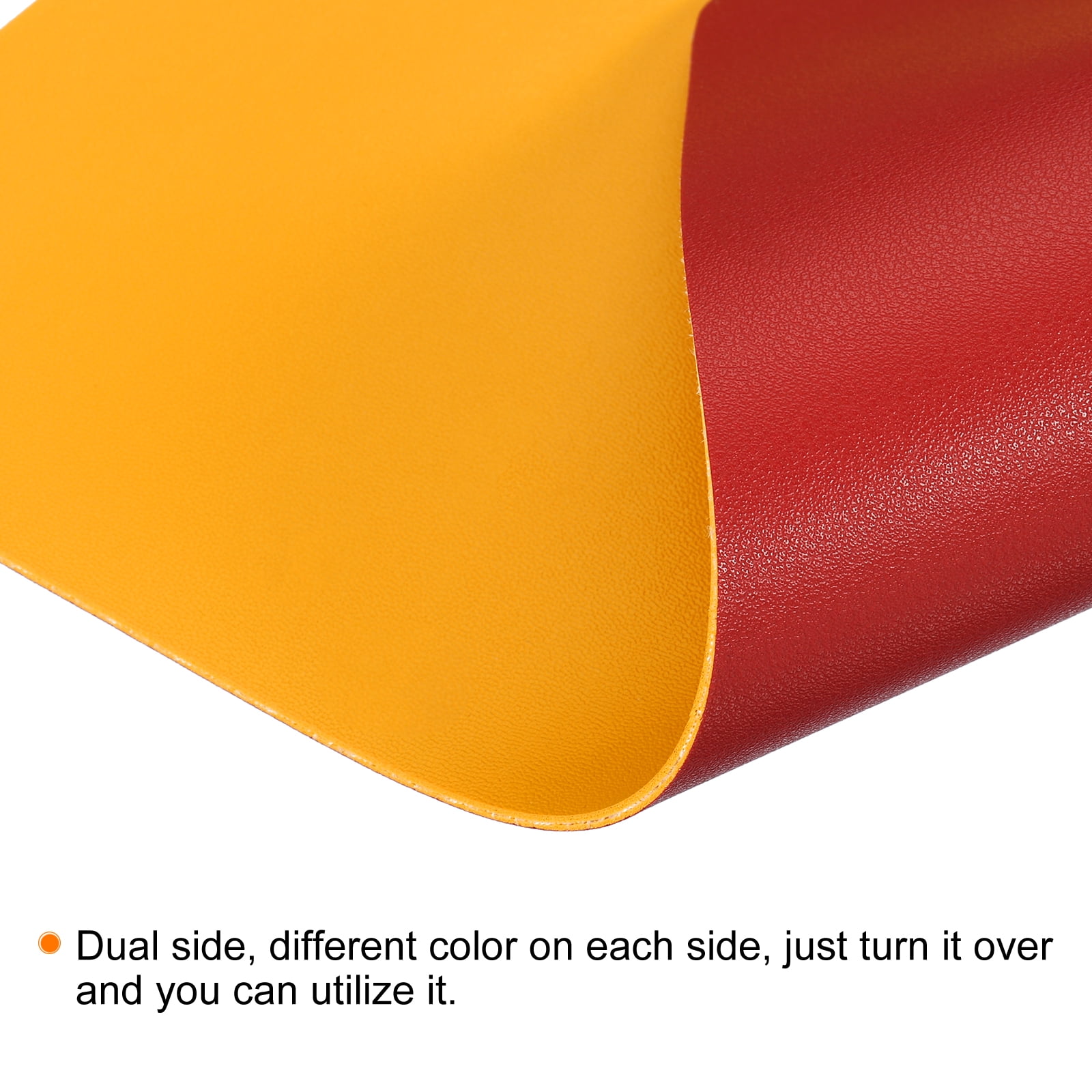 Unique Bargains Protector PU Leather Dual Side Mouse Pad Mat for Office Home Red/Yellow 31"x16"