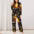 thumbnail image 2 of Balery Golden Koi And Treasure Conjunto de Pijama con Estampado para Mujer, Conjunto de Dos Piezas con Manga Larga, Ropa de Dormir Suave con Bolsillos, Pijamas Cómodos-Large, 2 of 7