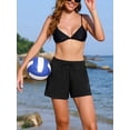 thumbnail image 7 of Asoul Womens High Elastic Waisted Swim Bottoms Mesh Board Shorts Drawstring Swim Shorts with Pocket, 7 of 7