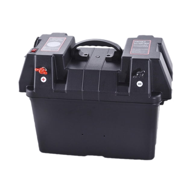 Caja de almacenamiento de batería, contenedor, organizador de soporte de batería multifuncional resistente para automoción, RV, motocicletas, ATV