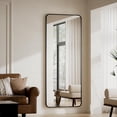thumbnail image 2 of Mirstory 20" x 60" Rectangle Full Length Mirror with Stand Round Edge Floor Mirror, Black, 2 of 6