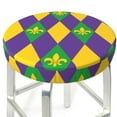 thumbnail image 3 of Bingfone14 inch Padded Round Bar Stool Cover Cushion with Elastic Fabric Round Chair Seat - Mardi Gras, 3 of 7
