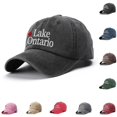 thumbnail image 4 of Lake Ontario Baseball Hat Unisex Adjustable Dad Cap Classic Embroidered Lettering Cotton Sun Hat Great Lakes Casual Outdoor Headwear, 4 of 6