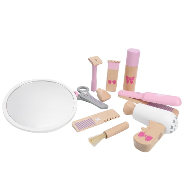 Juego de juguetes para jugar a las casitas, juguete para el cabello de belleza, juguete educativo de madera para niñas pequeñas, juguete para juego de imitación, rendimiento confiable